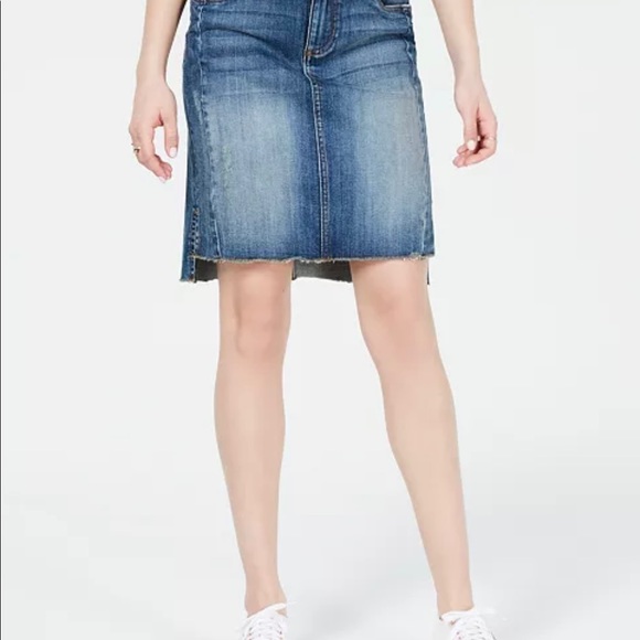 Kut From The Cloth Connie High Low Hem Denim Skirt - Color Blue Size 2 - Picture 1 of 9